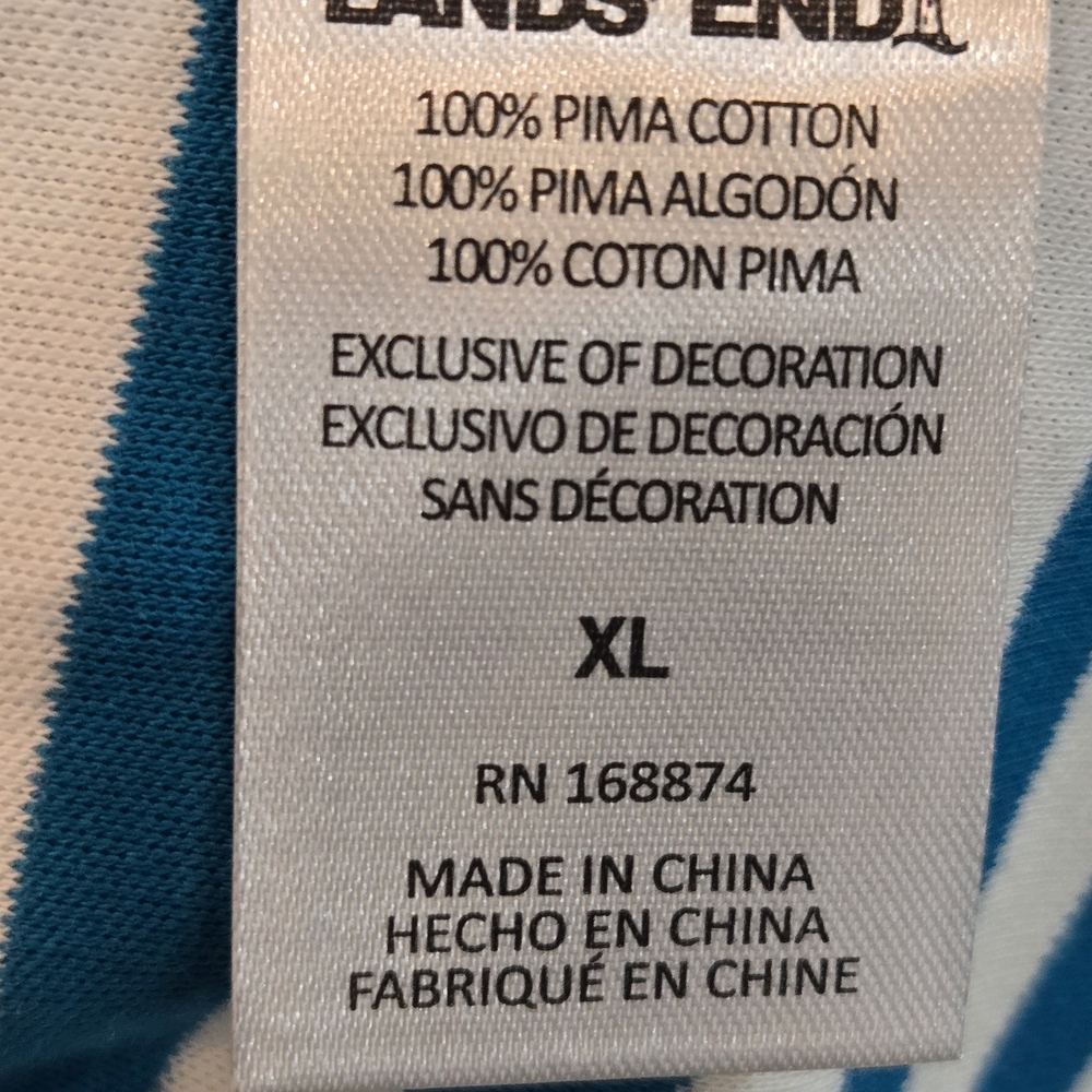 Land's End Pima Cotton Boat Neck 3/4 Sleeve Top - Picture 5 of 7